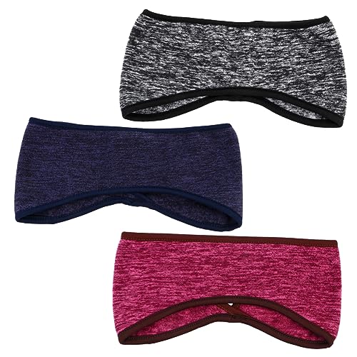 IMIKEYA 3 Stück Teiliges Sport Stirnband mit Ohrenschutz Dehnbar Atmungsaktiv und Leicht Warmes Elastisches Outdoor Headband für Radfahren Skifahren Laufen und Wintersport von IMIKEYA