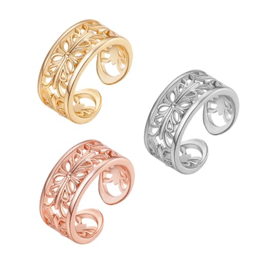 IMIKEYA 3 Stück Teiliges Verstellbares Fußring Offene Zehenringe Weiß Gold und Roségold Zehenring Dekoration für Damen für Partys und Alltagsmode von IMIKEYA