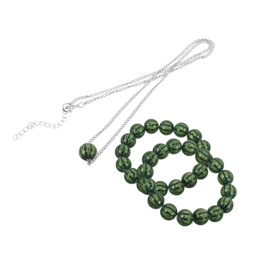 IMIKEYA 3stücke Wassermelonen-armband Verstellbares Armband Und Halskette Mit Tropischem Flair Handgefertigter Obstschmuck Accessoires Für Frauen Für Alltag Und Partys von IMIKEYA