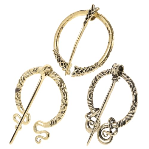 IMIKEYA 3stücke Wikinger-schlange-verschluss Aus Legierung Wikinger-flechtmuster-schalschnalle Vintage-strickjackenbrosche Handwerkskunst-anstecker Für Kleidung Und Schals von IMIKEYA