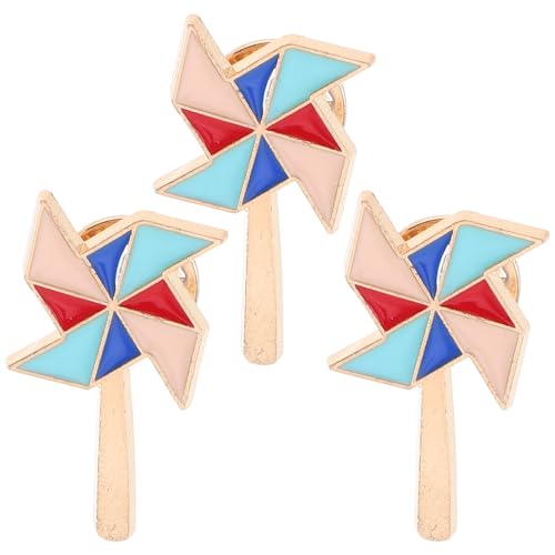 IMIKEYA 3 Stück Windrad Broschen Hochwertige Anstecknadeln Zinklegierung für Taschen Hüte und Kleidung Bunte Praktische Pins zur Verschönerung Ihres Outfits von IMIKEYA