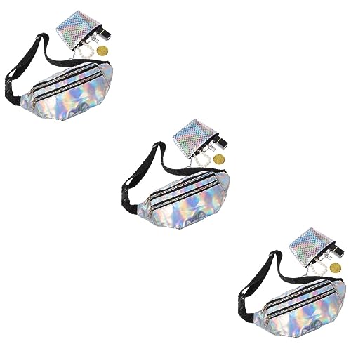 IMIKEYA 3sätze Outdoor-Sport Damen-gürteltasche Aus Kunstleder Mit Verstellbarem Gurt Reise-hüfttasche Für Joggen Wandern Radfahren Festival Party Karneval Mit Fischschuppen-münzfach von IMIKEYA