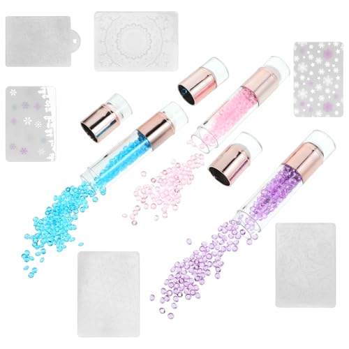 IMIKEYA 3 Stück Silikon Nagelstempel Maniküre Stempel für Nail Art Langlebige Nagelstempel Schablonen Geeignet für Anfänger und Profis Zubehör für Kreative Designs von IMIKEYA