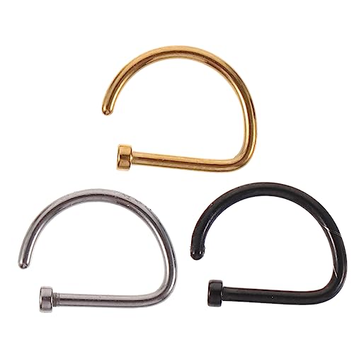 IMIKEYA 3Stücke Offene Nasenringe D Form Piercing Freie Nasenschmuck für Damen Nasenreifen Drei Farben Langlebig und zu Tragen IMIKEYA 3Stücke Offene Nasenringe D Form Piercing Freie Nasenschmuck für Damen Nasenreifen Drei Farben Langlebig und zu Tragen von IMIKEYA