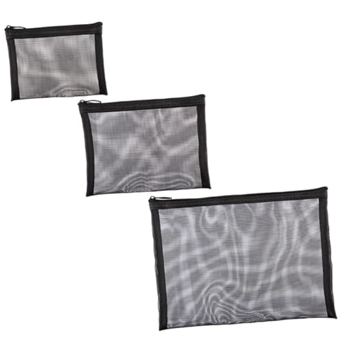 IMIKEYA 3 Stücke Tragbare Netz Kosmetiktasche mit Reißverschluss für Reisen Make Up Organizer für Damen Große Kapazität Atmungsaktive Kulturbeutel für Toilettenartikel und Kosmetik von IMIKEYA