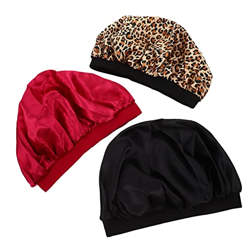 IMIKEYA 3stücke Satinhaube Für Schlaf Und Hausarbeit Bequeme Satin-haarhaube Haarhaube Für Damen Mit Hochwertiger Verarbeitung Und Passender von IMIKEYA