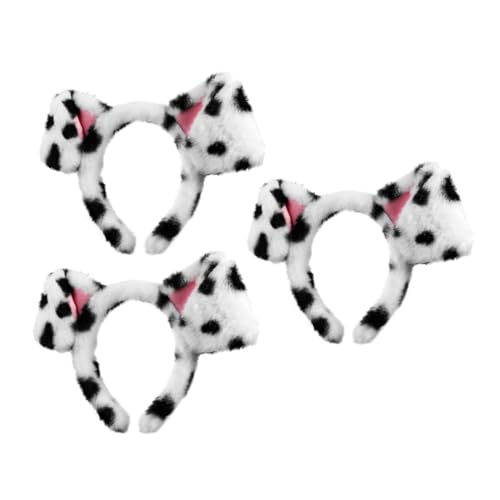 IMIKEYA 3stücke Dalmatiner-kostümohren Stirnband Mit Tierhaarreifen Für Hundeohr-partys Welpenohr-kopfbedeckung Für Cosplay Gepunktetes Stirnband Für Halloween Und Themenpartys von IMIKEYA