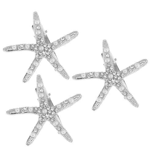 IMIKEYA 3stücke Haarschmuck Mit Sternen Und Schmucksteinen Haarspangen Mit Seesternen Und Strasssteinen Für Hochzeiten Dekorative Haarnadeln Für Frauen von IMIKEYA