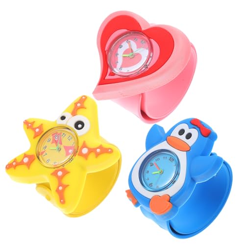 IMIKEYA 3stücke Junge Mädchen Uhr Cartoon Handgelenk Uhr Silikonarmband Arabische Ziffern Studentenuhr Schöne von IMIKEYA