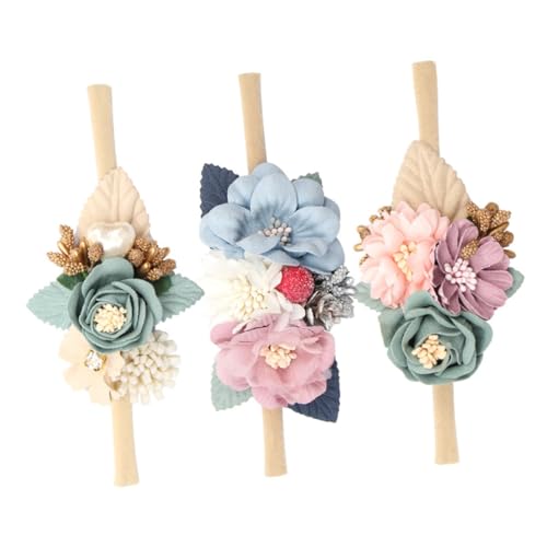 IMIKEYA 3stücke Stirnband Mit Blume Elastisches Kopfbedeckung Für Mädchen Haarschmuck Aus Hochwertigem Material Für Kleinkinder von IMIKEYA