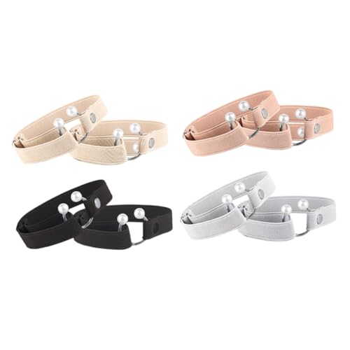 IMIKEYA 4 Paare Anti rutsch High Heel Schuhbänder Elastische Damen Schuhe Bands Anti lockerung Sicherer Sitz für Pumps und High Heels in Pastellfarben Beige Schwarz von IMIKEYA