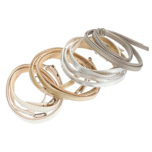 IMIKEYA 4 Paare Hochhackige Schuhbänder für Damen Rutsch Schuhriemen Verstellbare Accessoires für High Heels Farben Weiß Silber Gold von IMIKEYA