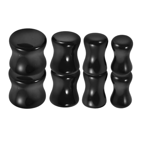 IMIKEYA 4 Paare Obsidian Stein Ear Gauges Ohr piercing Schmuck mit Glatten Kanten Komfortabel und Stilvoll für Damen und Herren Verschiedene für Alltag Partys Tunnel Ohr Stecher von IMIKEYA