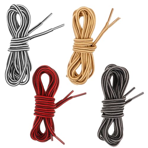 IMIKEYA 4 Paare Runde Gewachste Schnürsenkel für Damen Strapazierfähige Dualfarbige Schuhbänder Vielseitig Kombinierbar Robustes Stoffmaterial für Boots Sneaker und Alltagsschuhmode von IMIKEYA