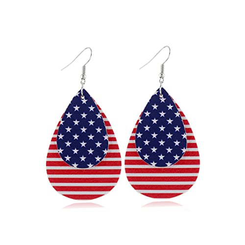 IMIKEYA 4 Paare Wasserdrop Förmige Ohrringe im Independence Day Design PU Ohrringe Double Layer Pentagram Schmuck für Damen und Mädchen Zufällige Muster IMIKEYA 4 Paare Wasserdrop Förmige Ohrringe im Independence Day Design PU Ohrringe Double Layer Pentagram Schmuck für Damen und Mädchen Zufällige Muster von IMIKEYA