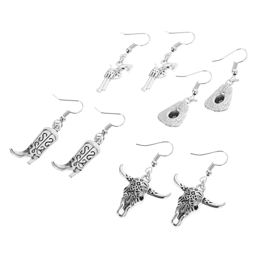 IMIKEYA 4 Paare Western Ohrringe für Frauen Cowgirl Hut und Stiefel Baumelnde Ohrringe Boho Dangle mit Einzigartigem Design für und Alltag von IMIKEYA