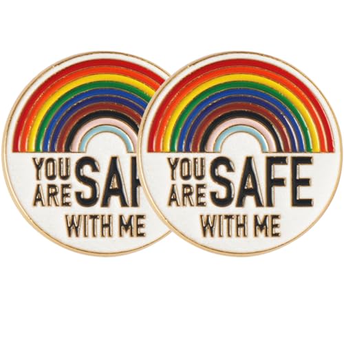 IMIKEYA 4 Sätze Regenbogen Emaille Pins Dekorative Broschen Für Kleidung Taschen Und Hüte Anstecknadeln You Are Safe With Me Design Hochwertige Langlebige Broschen Für 2 Stück * 4 von IMIKEYA