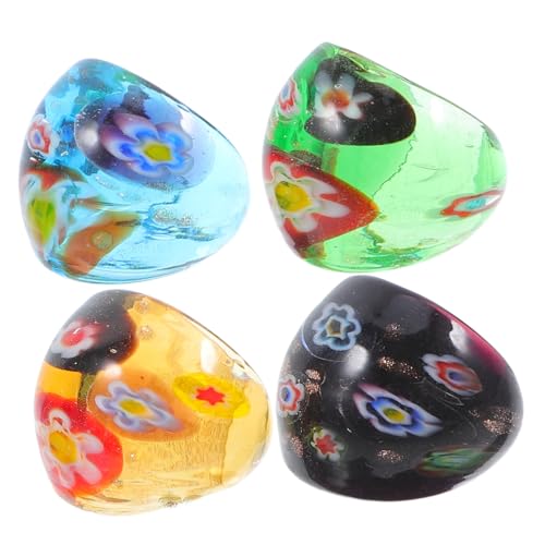 IMIKEYA 4 Stck Teiliges Glasringe für Damen Farbige Fingerreifen Gelb Grün Blau und Schwarz Stilvolle Glaskunst für Festivals und Alltagsmode IMIKEYA 4 Stck Teiliges Glasringe für Damen Farbige Fingerreifen Gelb Grün Blau und Schwarz Stilvolle Glaskunst für Festivals und Alltagsmode von IMIKEYA