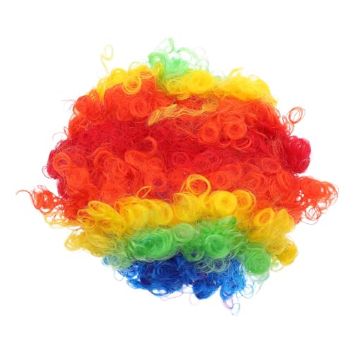 IMIKEYA 4 Stück Afro-Lockenperücke, lustige Perücke mit verrücktem Haar, bunte Clown-Cosplay-Kopfbedeckung, 80er- und 90er-Jahre-Diskoparty, Kostümdekorationen für Halloween, Karneval, von IMIKEYA