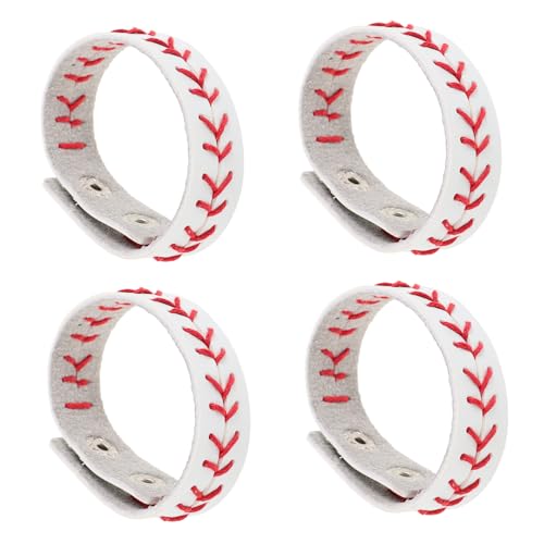 IMIKEYA 4 Stück Baseball Armband Sport Themen Armbänder mit Baseball Perlen Einstellbar und Langlebig für Sport Partys Inspirierendes für Fans und Spieler von IMIKEYA