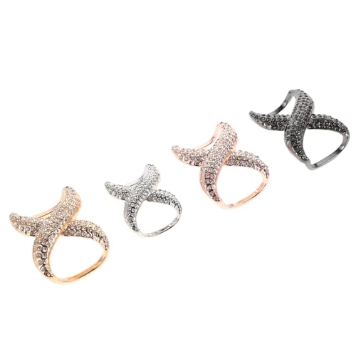 IMIKEYA 4 Stück Funkelnde Strass Schleifen Broschen Damen Halstuch Ringe Schalhalter für Abendpartys und Täglichen Gebrauch von IMIKEYA