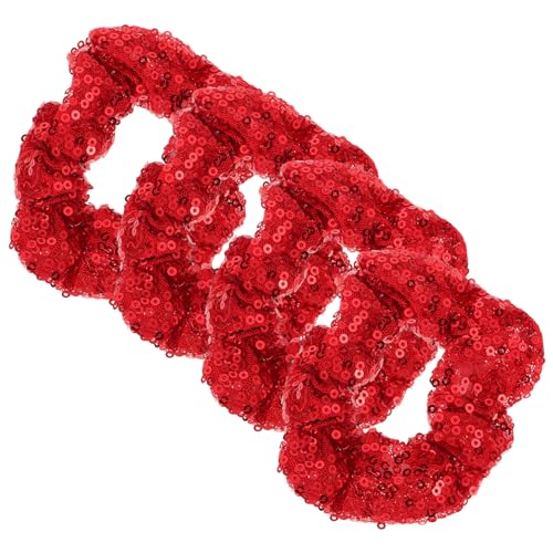 IMIKEYA 4 Stück Glitzernde Haargummis für Mädchen Weihnachts Haaraccessoires im Klassischen Design für Hochsteckfrisuren Ponytails und Besondere Anlässe von IMIKEYA