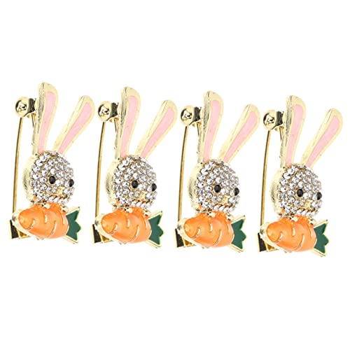 IMIKEYA 4 Stück Kaninchen Broschen Hochwertiger Legierung Niedliche Anstecknadeln für Kleidung Schals und Hüte Stabile Befestigung Vielseitige Damen Accessoires für Outfits von IMIKEYA