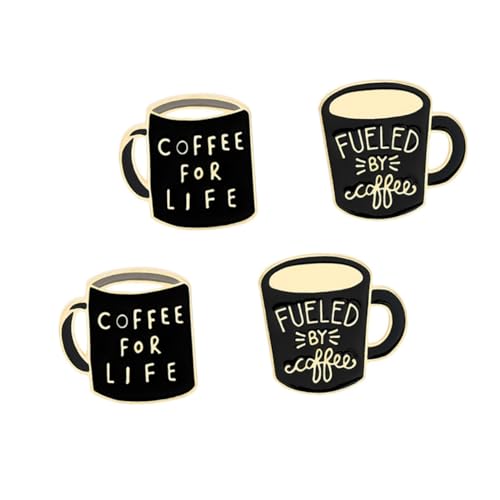 IMIKEYA 4 Stück Kreative Alloy Brosche Kaffee Cup Abzeichen Anstecknadel für Kleidung Taschen und Hüte für Partys und von IMIKEYA