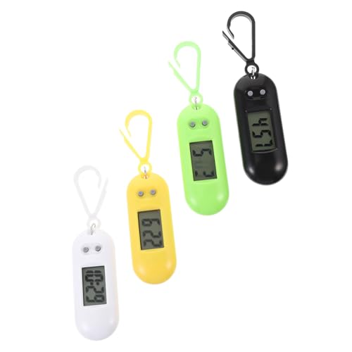 IMIKEYA 4 Stück LED Elektronische Schlüsselanhänger Uhren Lustige Taschenuhren mit Clip Zufällige Farben für Prüfungen Praktische Zeitmesser für Rucksack oder Gürtel Zufällige Farbe von IMIKEYA