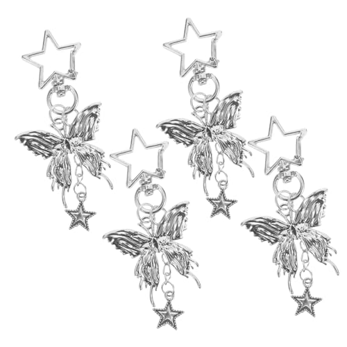 IMIKEYA 4 Stück Modische Kopfhörer -Dekorationen Geldbörse Netter Schlüsselbund ladies keychain Anhänger für Handtaschen Handtaschenanhänger für Damen bag charm Zinklegierung Silber von IMIKEYA