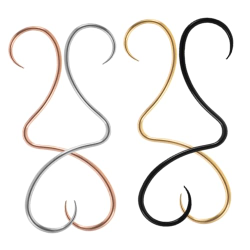 IMIKEYA 4 Stück Mustache Septum Piercing Ring Teiliges in Schwarz Gold Roségold Leichter Nasenring für Damen und Herren Komfortabel Einzigartiges Design von IMIKEYA