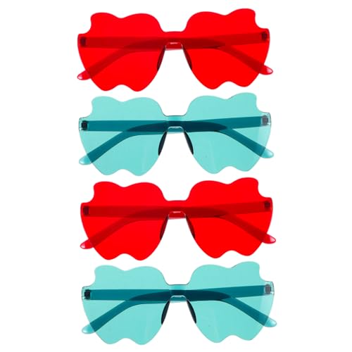 IMIKEYA 4 Stück Party Sonnenbrille Apfelform Einteilig Rimless Funky Brillen Farbverlauf Rot Grün Uv-schutz Karneval Fasching Partybrille für Damen Herren IMIKEYA 4 Stück Party Sonnenbrille Apfelform Einteilig Rimless Funky Brillen Farbverlauf Rot Grün Uv-schutz Karneval Fasching Partybrille für Damen Herren von IMIKEYA