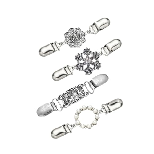 IMIKEYA 4 Stück Retro Pullover Clips Set Vintage Cardigan Clasp für Frauen Langlebige Passend für Kleidung Schal Kleid und Stilvolles Accessoire von IMIKEYA