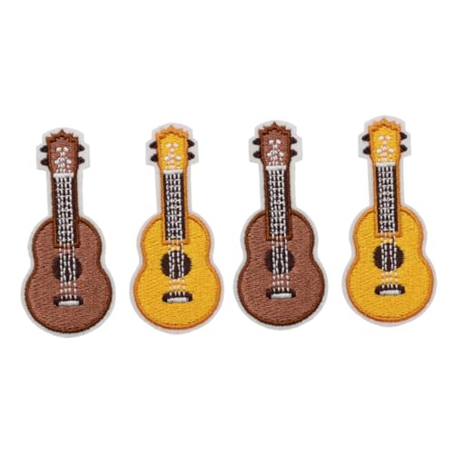 IMIKEYA 4 Stück Teiliges Cartoon Ukulele Brosche Dekoration für Kleidung Taschen und Accessoires Gelb und Braun Leicht Anzubringen und Langlebig von IMIKEYA