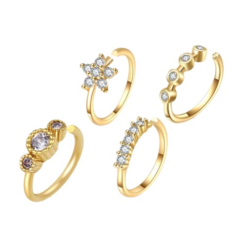 IMIKEYA 4 Stück Teiliges Fake Nasenringe mit Zirkonia Hautfreundlich Rostfrei Langlebig Eleganter Nasenschmuck für Frauen Schmerzfrei Einfaches Anlegen als für Freundin und Besondere von IMIKEYA