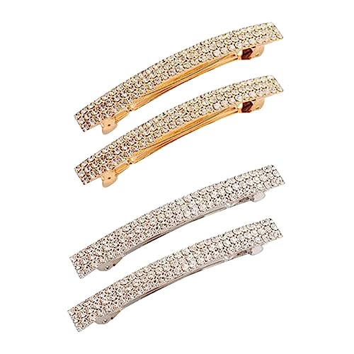 IMIKEYA 4 Stück Teiliges Haarschmuck mit Haarspangen Eleganter Temperament Stil Langlebige Haarklammern für Frauen und Mädchen Gold Silber Accessoires für Alltag und Fest von IMIKEYA