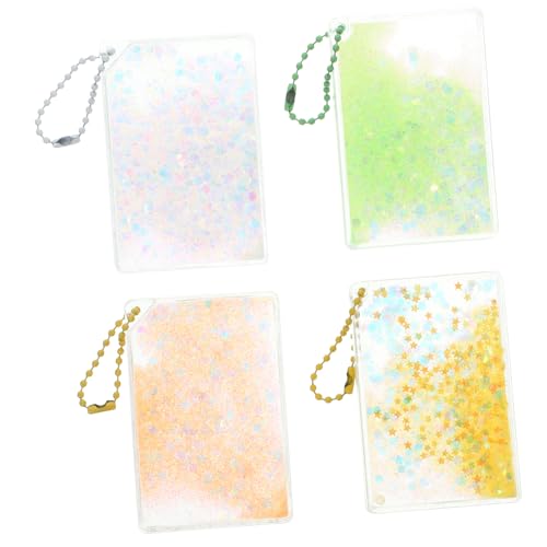 IMIKEYA 4 Stück Glitzer Kartenhüllen für Sammelkarten Anti Transparent Multifunktional für Fotos Ausweise und Spielkarten von IMIKEYA