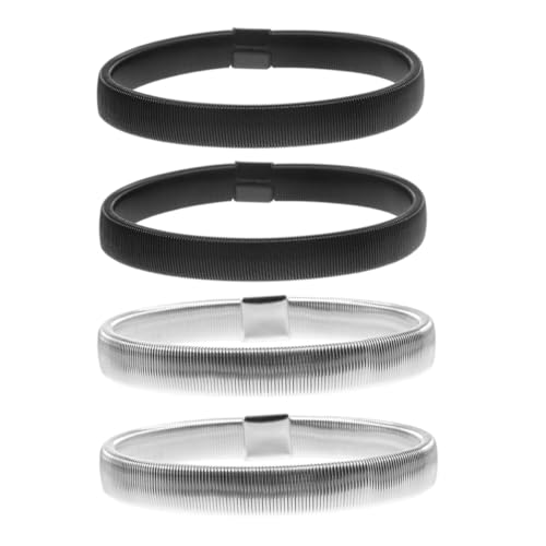 IMIKEYA 4 Stück Teiliges Metall Armbänder für Männer Elastisches Design Rutschfeste Ärmelhalter für Vielseitige Verwendung als Armbänder oder Sleeve Garters Schwarz und Weiß von IMIKEYA