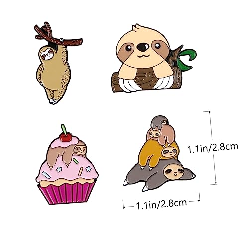 IMIKEYA 4 Stück Teiliges Niedliche Kleine Faultier Broschen aus Legierung mit Tropfendem Emaille Design Kreative Cartoon Anstecknadeln für Damen Kleidung Schmuck für Freunde und Familie von IMIKEYA