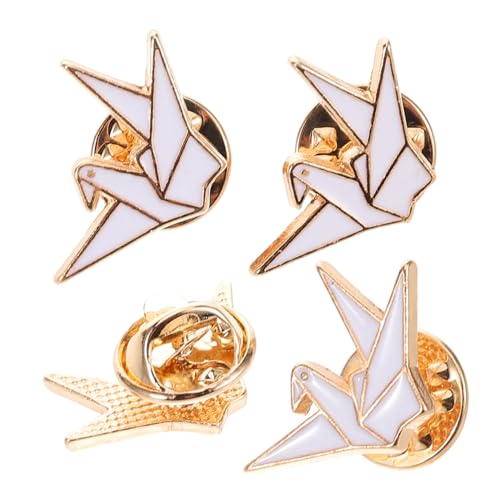 IMIKEYA 4 Stück Teiliges Origami Vogel Anstecknadel aus Langlebiger Zinklegierung Niedliche Cartoon Broschen für Rucksäcke Jacken und Kreative Dekoration Detailreiche Handwerkskunst von IMIKEYA