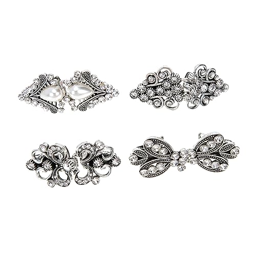 IMIKEYA 4 Stück Teiliges Retro Broschen Clips für Frauen Strickjacken und Pullover Accessoires für Hochzeiten Partys und Formelle Anlässe Antik Silber Design von IMIKEYA