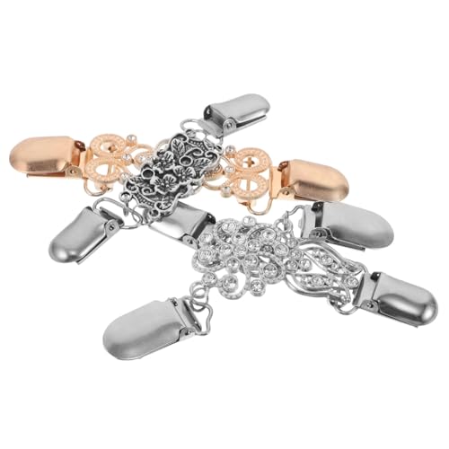IMIKEYA 4 Stück Teiliges Retro Collar Clips aus Langlebiger Legierung mit Funkelnden Strasssteinen Europäische Schal und Strickjacken Clips für Damen Sicherer Halt gegen Verrutschen und von IMIKEYA