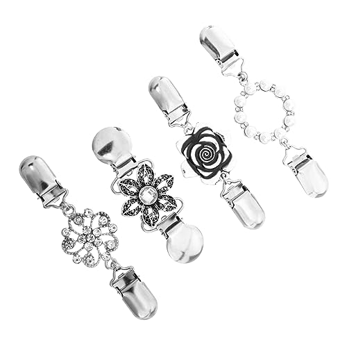 IMIKEYA 4 Stück Teiliges Vintage Blumenmuster Cardigan Clips Pullover Verschlüsse Broschen für Damen Strickjacken Praktische Schal Clips für Kleid und Hemd Modisches Accessoire von IMIKEYA