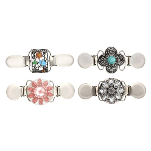 IMIKEYA 4 Stück Teiliges Vintage Strickjacken Clips mit Blütenmotiv Cardigan Verschlüsse für Pullover Schals Kleider und Hemden Dekorative Broschen für Damen Elegant und Vielseitig von IMIKEYA