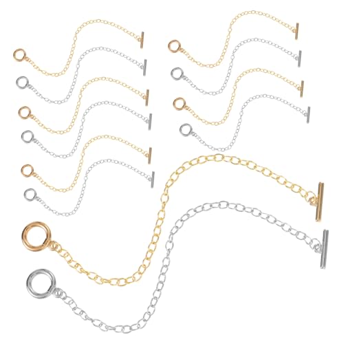 IMIKEYA 40 Stck Teiliges Metall Armbandketten mit Toggle Verschluss Langlebige DIY Armband Link Ketten Weiß und Gold Robust für Schmuckherstellung Geeignet für Erwachsene und Armband von IMIKEYA