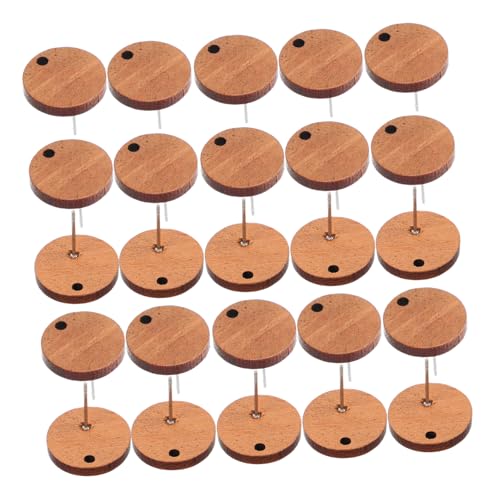 IMIKEYA 40 Stück Teiliges Runde Ohrstecker aus Synthetischem Holz mit Dangle Ohrring Zubehör Stilvolle Bastelmaterialien für Damen Geeignet für Täglichen Gebrauch Partys und Dates von IMIKEYA