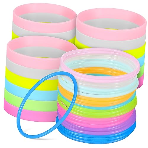 IMIKEYA 48Stücke Leuchtende Silikon Armbänder Nachtlauf und Party Armbänder im Strapazierfähig für Outdoor Aktivitäten Dekorativ und Funktional Vielseitig Einsetzbar von IMIKEYA