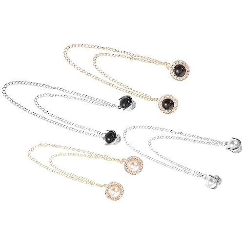IMIKEYA 4Stücke Pullover Clips mit Ketten Vintage Broschen für Kleidung Dekorative Schal und Cardiganverschlüsse für Damen Outfits und von IMIKEYA