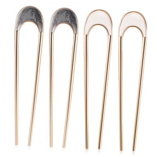 IMIKEYA 4 Stück U-Förmige Haarnadeln aus Metall für Damen Französische Haarnadeln Haargabeln Haarstyling Zubehör Starker für Modisches Design von IMIKEYA