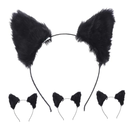 IMIKEYA 4stücke Fuchs-ohr-stirnband Pelziges Haarschmuck Für Frauen Und Mädchen Künstliche Ohren Für Partys Cosplay-accessoires Mit Weicher Kunsttextur von IMIKEYA